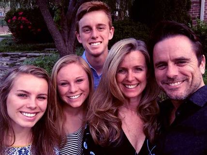 Charles Esten with his wife and kids.